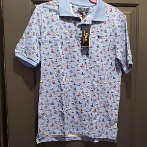 Polo by Ralph Lauren Blue Polo with Sailboat Print